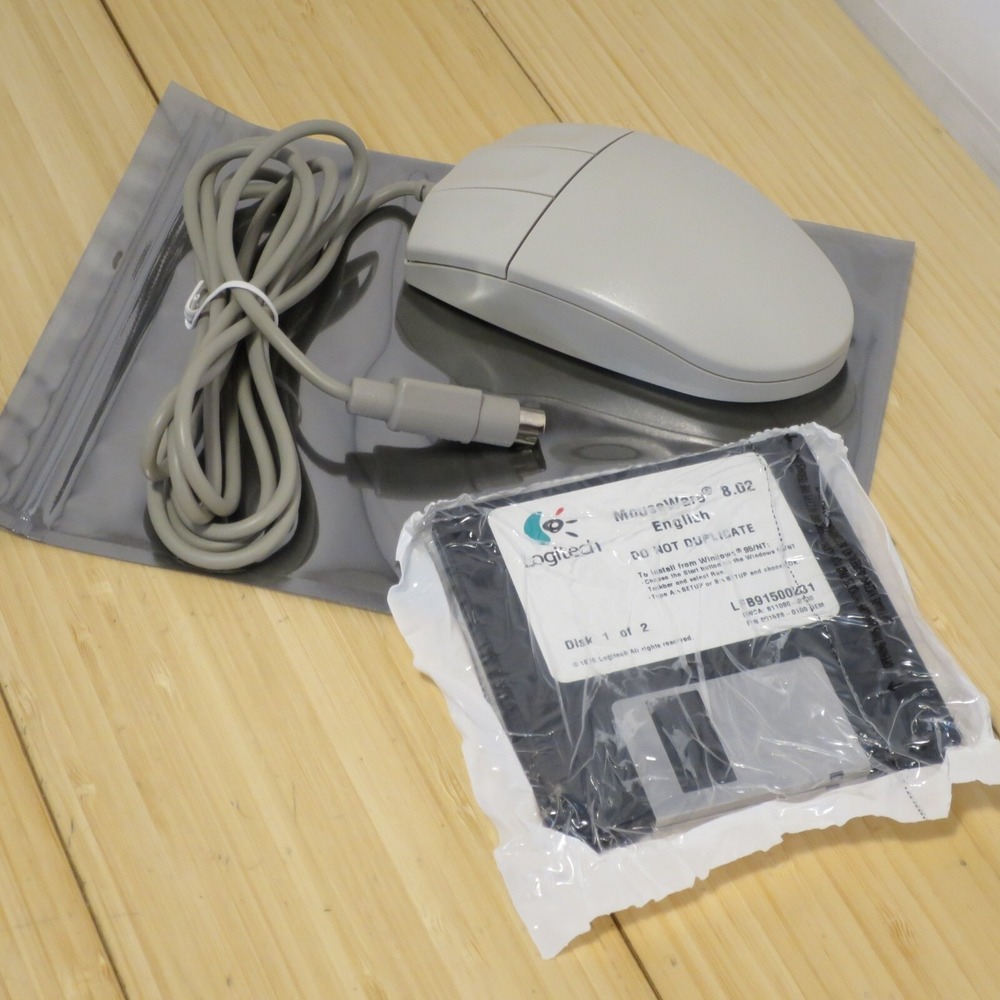 Vintage Logitech M-S35 Roller Ball 3-Button Wired Mouse PS2 - Tested 07